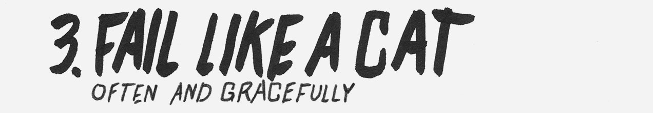 3. Fail like a cat. Often and gracefully.